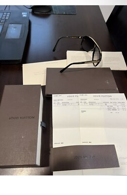 #ad Rare Louis Vuitton Evidence Millionaire Sunglasses Black Gold 100 % Authentic