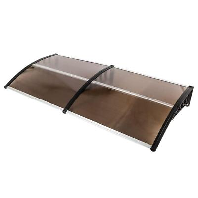 #ad Unbranded Fixed Awning 79quot; x 38quot; x 10quot; Polycarbonate Dark Brown w Black Bracket