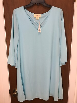 #ad Wishful Park Women#x27;s Nylon Turquoise Dress Size Medium NWT