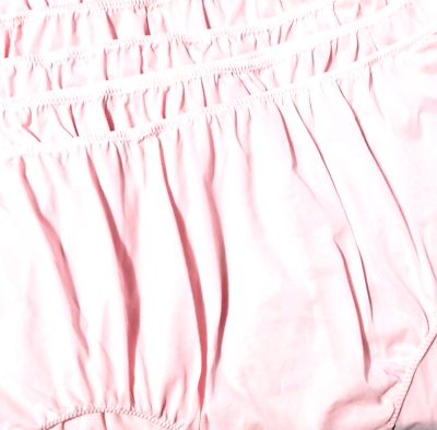 #ad 4 Nylon Panties Grannyamp;High Waisted Double Nylon Layer Crotch PINK 5XL 6L