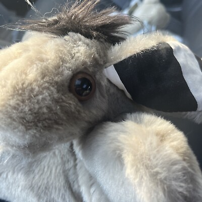 #ad Lucys Toys Flat Grey Gray Beanbag Donkey Burro Brown Eyes Brand Plush Ears 10”