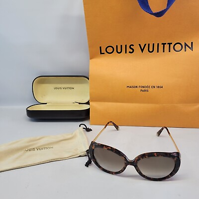 #ad Louis Vuitton Tortoise Acetate Frame Bluebell Sunglasses Z0596W 95D 57 16 140