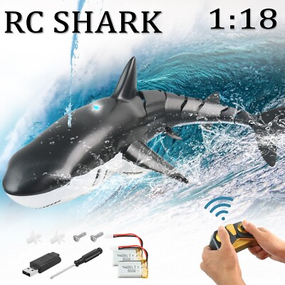 #ad Remote Control High Simulation Shark Toy RC Boat Shark for Swimming Pool Gifts