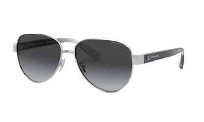 #ad Coach Women#x27;s Polarized Sunglasses HC7111 9001T3 Silver 57mm