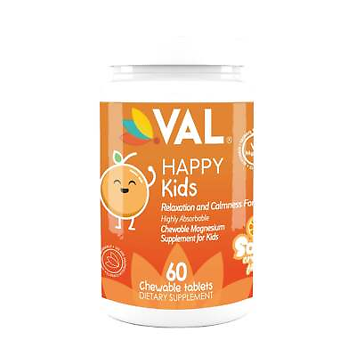#ad VAL Happy Kids Chewable Magnesium for Kids Relaxation and Calm Formula 60 Chew