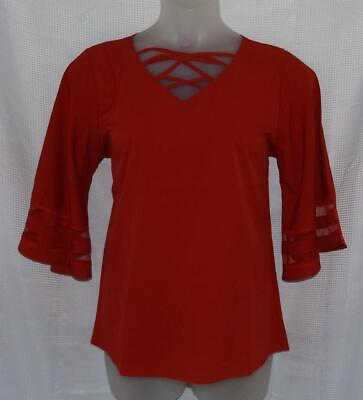 #ad NEW NWOT Red XXL 16 18 Casual or Dress Blouse Polyester Shirt