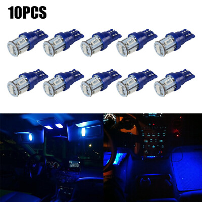 #ad 10pcs Blue T10 LED Bulbs for Ford F 150 F250 168 194 Instrument Panel Dash Light
