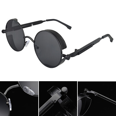 #ad Retro Round Polarized Sunglasses Men Women Vintage Gothic Steampunk Glasses NEW