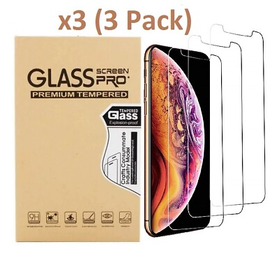 #ad 3X Tempered Glass Screen Protector For iPhone 15 14 13 12 11 Pro Max X XS XR 8 7 $2.74