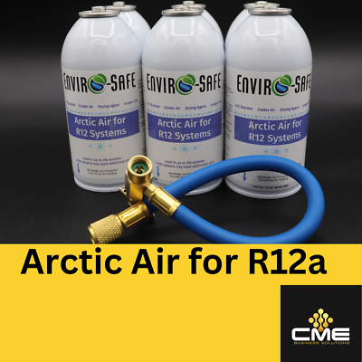 #ad Envirosafe Arctic air for R12 Auto A C Refrigerant Support 6 Can amp; Hose