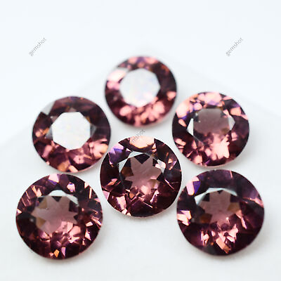 #ad Padparadscha Sapphire 6 Pcs Round Cut 52.88 Ct Natural CERTIFIED Loose Gemstone