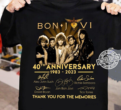 #ad New Bon Jovi 40th Anniversary 1983 2023 Thank Memories All Size T Shirt DA1829