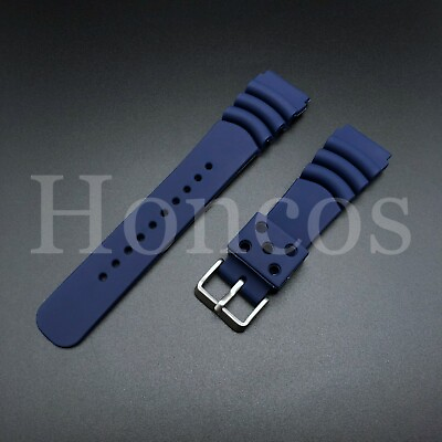 #ad Diver Watch Band Strap SKX007 SKX009 22mm Rubber Z22 4FY8JZ Fits for Seiko Blue