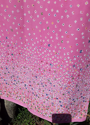 #ad Fabric Cotton Pink Backgrnd white mini falling blossoms 4 yard Lot for $10