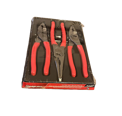 #ad Snap on Tools USA NEW RED 3pc Soft Grip Slip Joint Pliers Lot Set PL347ACF