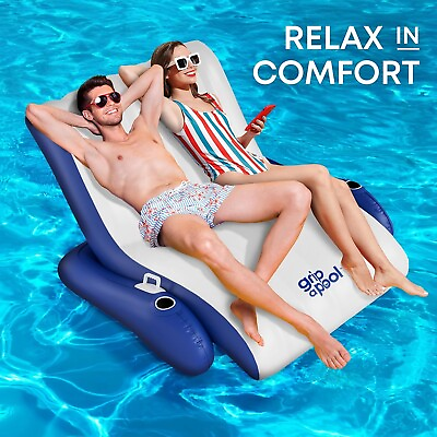 #ad Pool Recliner Float Lounger For Adults Heavy Duty Lake Beach Floating Raft Tube