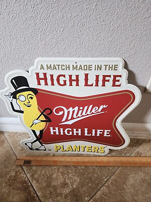 #ad Miller High Life Mr Peanut Metal Beer Sign