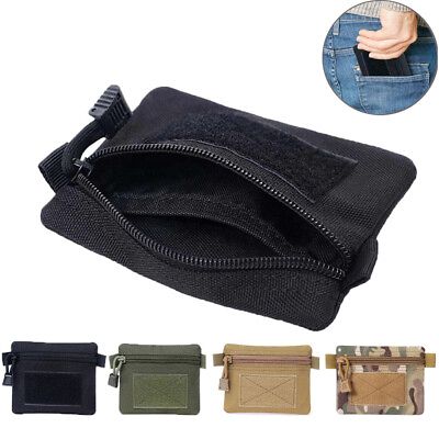 #ad Tactical Military Molle Utility EDC Pouch Mini Key Coin Card Holder Belt Bag $6.89