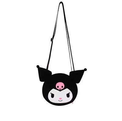 #ad Kuromi Black Plush Handbag Shoulder Bag Sanrio Anime Handbag Tote Japanese Girl