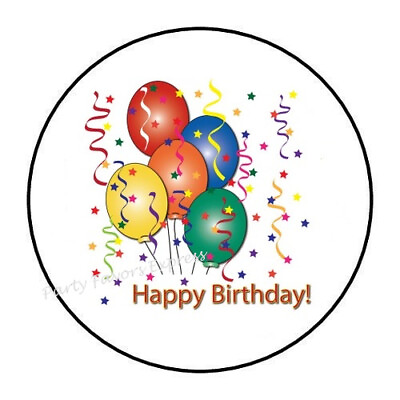 #ad 30 HAPPY BIRTHDAY ENVELOPE SEALS LABELS STICKERS PARTY FAVORS 1.5quot; ROUND