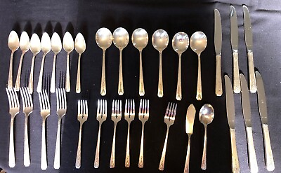 #ad Milady Community Silver Plate Flatware Utensils Forks Knives Spoon Family Dinner