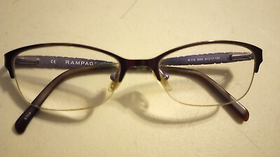 #ad RAMPAGE R174 BRN Eyeglasses Frame Half Rimless 51 17 135 Brown Purple Womens