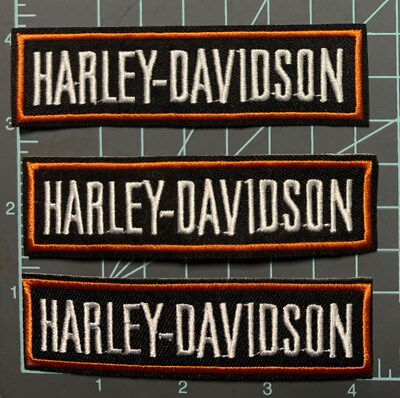 #ad Harley Davidson Embroidered Logo Iron on Patch 4quot; x 1quot; Pack of 3 USA Ship Free