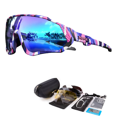 #ad Kapvoe Polarized Cycling Sunglasses Sports Bike Glasses UV400 Hiking Goggles $22.79