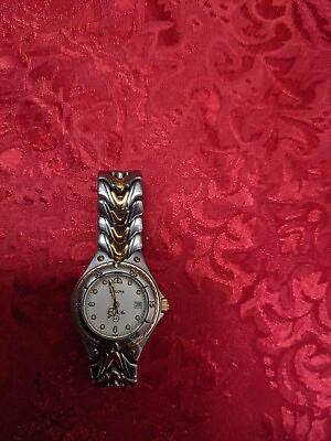 #ad Bulova Womens Watch Vintage Silver Gold Wristwatch