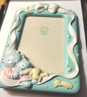 #ad Cute Bear Green Picture Frame Baby Photos for 3x5 Picture Ribbon Bears Stars