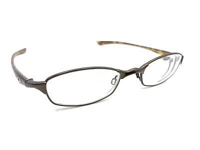 #ad Oakley Off Line 4.0 Brown Metal Oval Rectangle Eyeglasses Frames 49 20 140