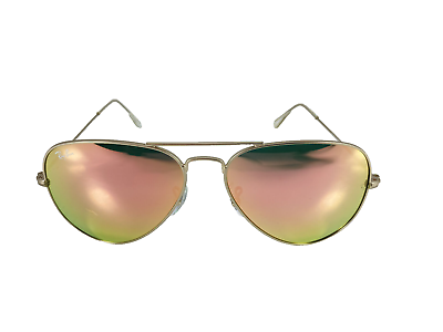#ad Ray Ban Aviator RB3025 019 Z2 Silver Frame Flash Pink Lenses 58mm