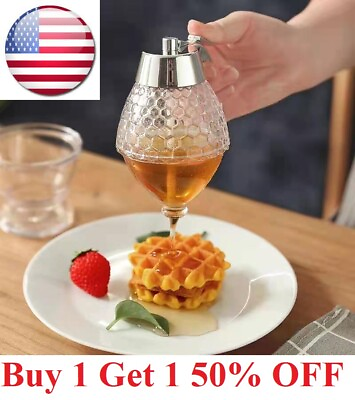 #ad Drip Honey Dispenser Syrup Pot Juice Dispenser Avoid Sticky Kitchen Tool US