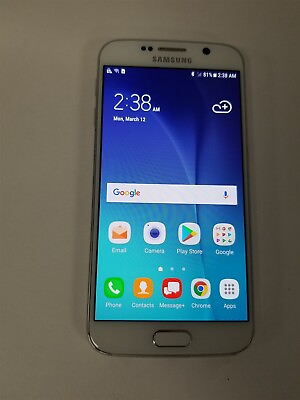 #ad Samsung Galaxy S6 32GB White SM G920V Unlocked GSM World Phone JF1934