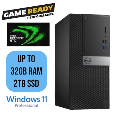 #ad GAMING Dell i7 MT Desktop Computer NVIDIA GTX 745 up to 32GB RAM 1TB SSD W11P BT