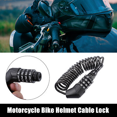 #ad Black Helmet Lock 4 Digit Security Resettable Luggage Pin Lock for Motorcycle