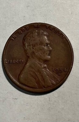 #ad 1954 S Lincoln wheat penny misplaced mintmark error L and other rim errors
