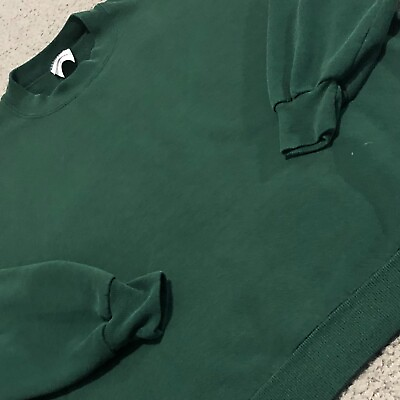 #ad Vintage Jerzees Sweatshirt Mens XL Green Crew Neck Long Sleeve NuBlend Pullover $14.99