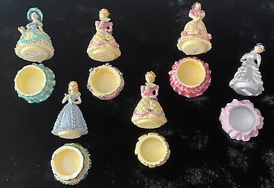#ad Rare Vintage Figurine Fashion Women In Gowns Lot 6 Jewelry Trinket Box