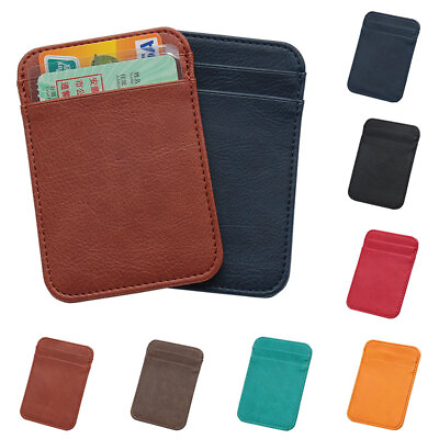 #ad Mens Mini Leather Wallet Card Holder Front Pocket Wallets Credit ID Pocket Thin