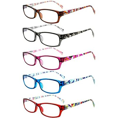 #ad 5 Pack Computer Reading Glasses Men and Women Anti Eyestrain 5 Mix 3 4.0 x
