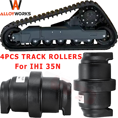 #ad 4PCS The Mini Excavator Bottom Roller Track Roller Fits IHI 35N Heavy Equipment