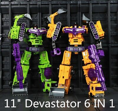 #ad 6 In 1 Devastator Deformable Robot GT Engineering Action Figure 11quot; Truck Toys