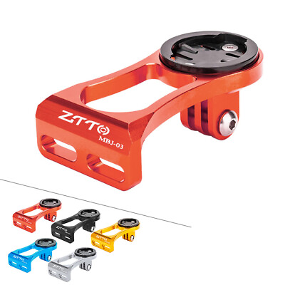 #ad ZTTO Alloy Bike Stem Extension Computer Mount Holder For GARMIN Edge GPS GoPro