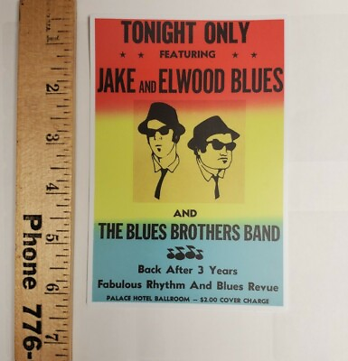 #ad The Blues Brothers movie poster STICKER 4X6 INCHES John Belushi Dan Aykroyd