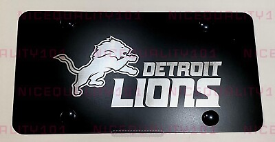 #ad Detroit Lions Laser Engraved Etched Stainless Steel Finished License Plate