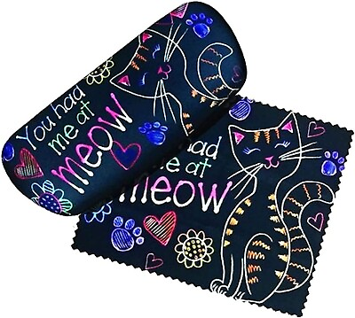#ad Eyeglass Case with Lens Cloth You Had Me At Meow Cat Mom Cat Dad NEW