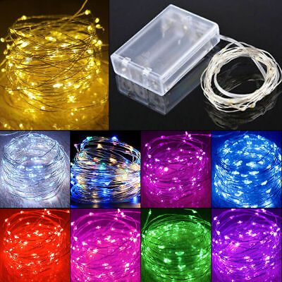 #ad 2 5 10M LED String Battery Copper Wire Fairy String Lights Party DIY Christmas