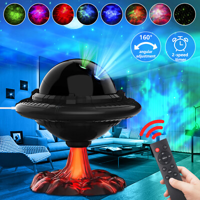 #ad UFO Starry Projector Galaxy Night Light Lamp Nebula LED Ceiling Lamp W Remote