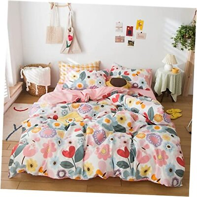 #ad Queen Size Floral Bedding Sets Kids 3 Pieces Cotton Duvet Full Queen 01#floral